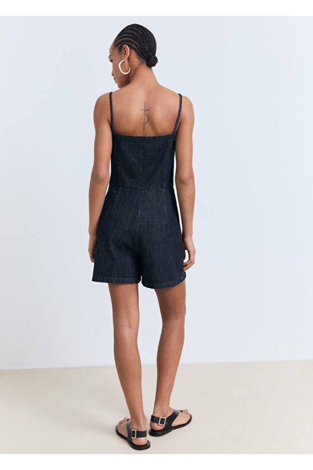 Kısa denim tulum - 4