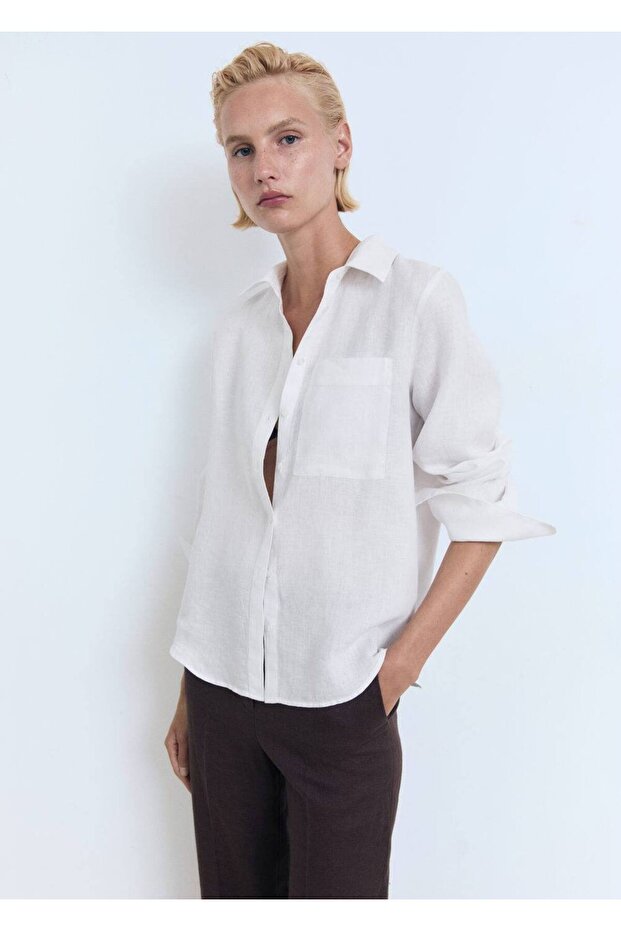 Cepli keten gömlek - 7