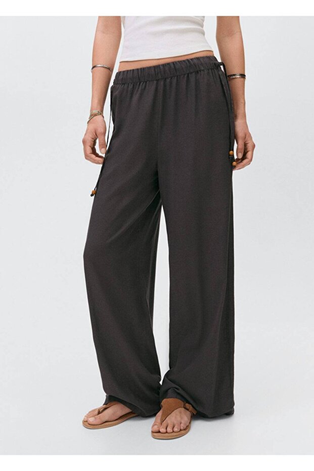 Uzun Keten Pantolon - 1