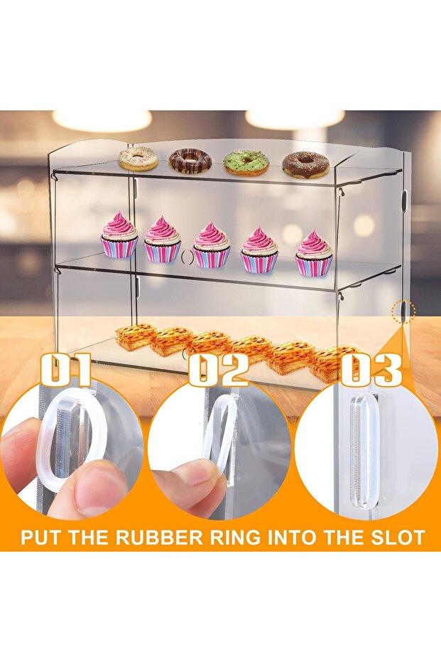 2-Layer Commercial Bakery Display Case Countertop, Pastry Display Case - 3