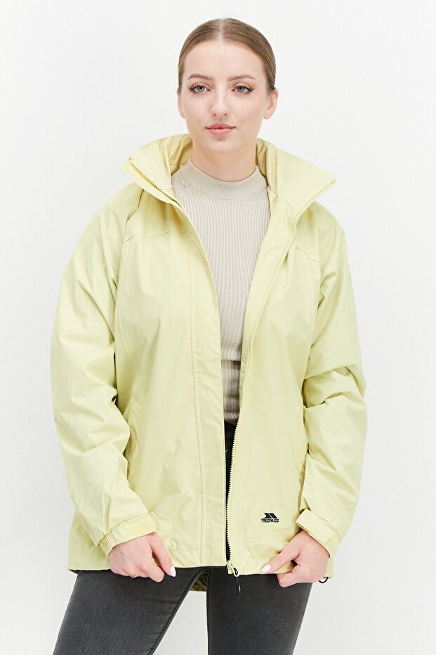 Women Brand Logo Windbreaker Jacket, Light Yellow