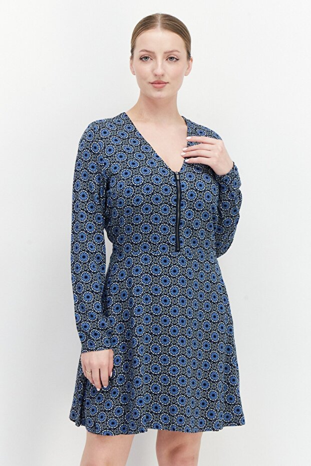 Women Floral Print Casual Mini Dress, Multicolor
