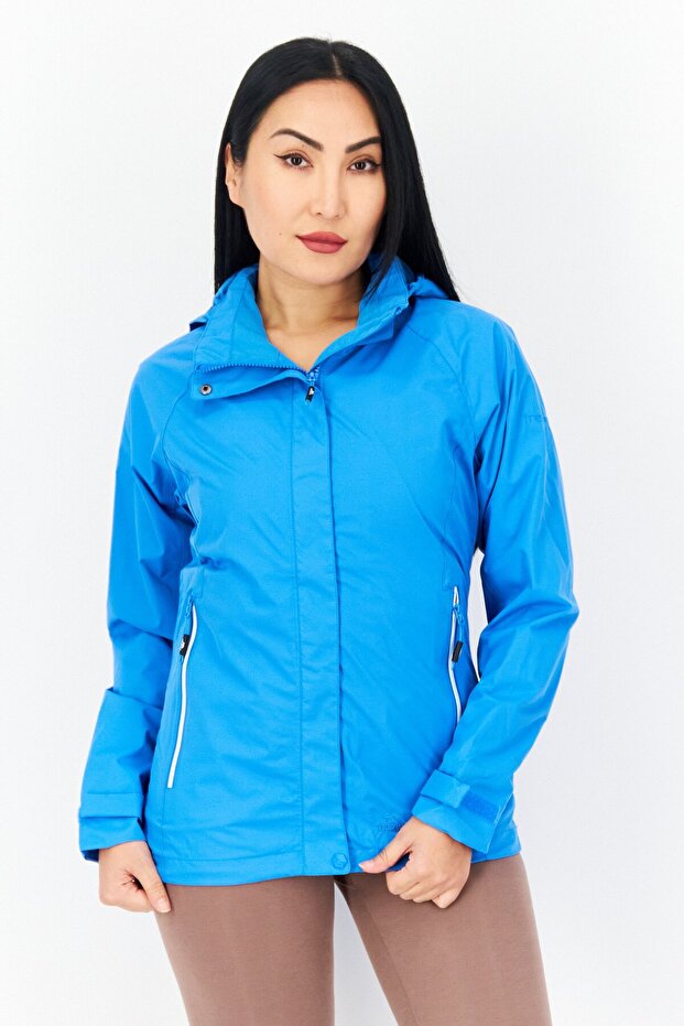 Women Brand Logo Windbreaker Jacket, Blue