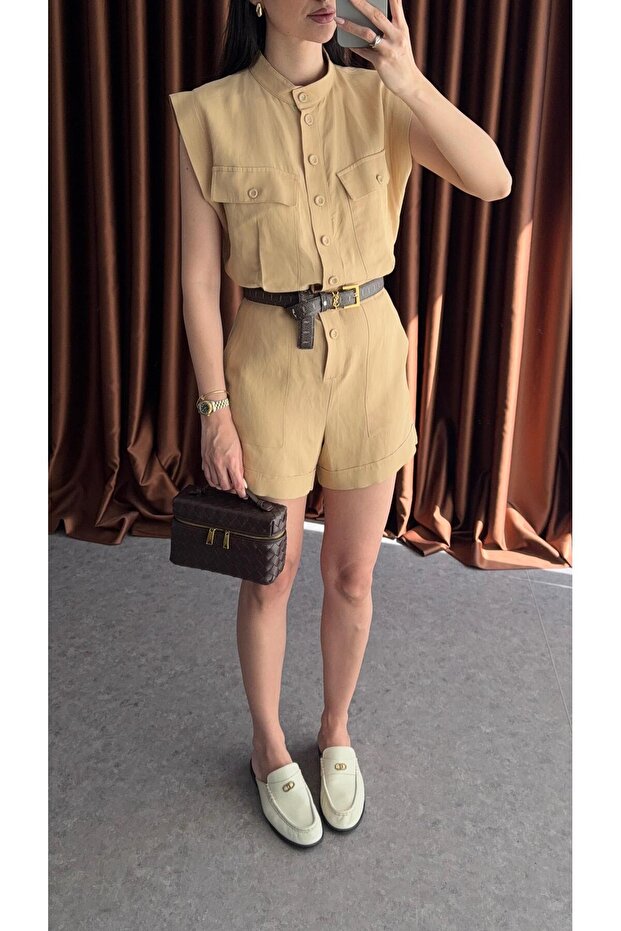 Nude Şort Tulum - 3