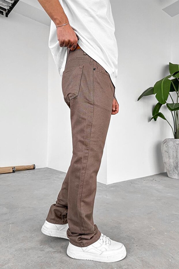 بنطال موكا الأساسي الفاخر الفضفاض - 2