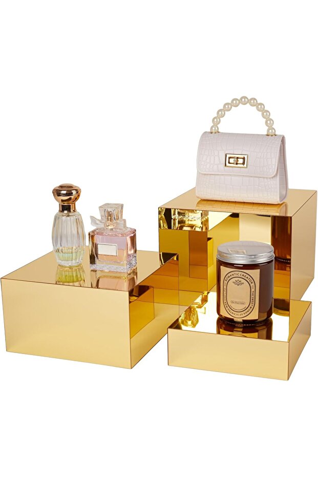 3 Pcs Acrylic Risers for Display, Acrylic Cube Box Nesting Display Risers - 1