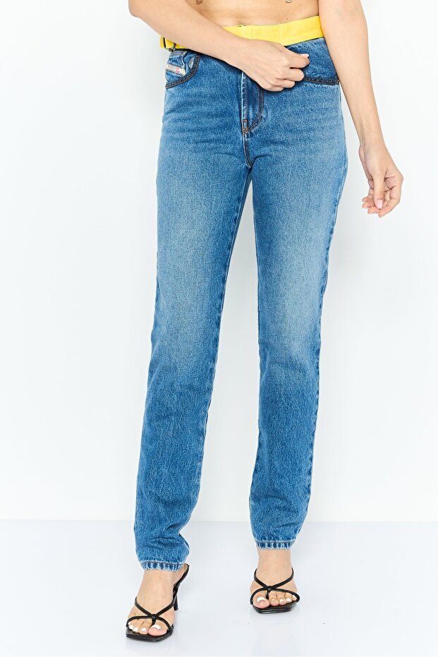 Women Slim Fit Washed Denim Jean, Blue