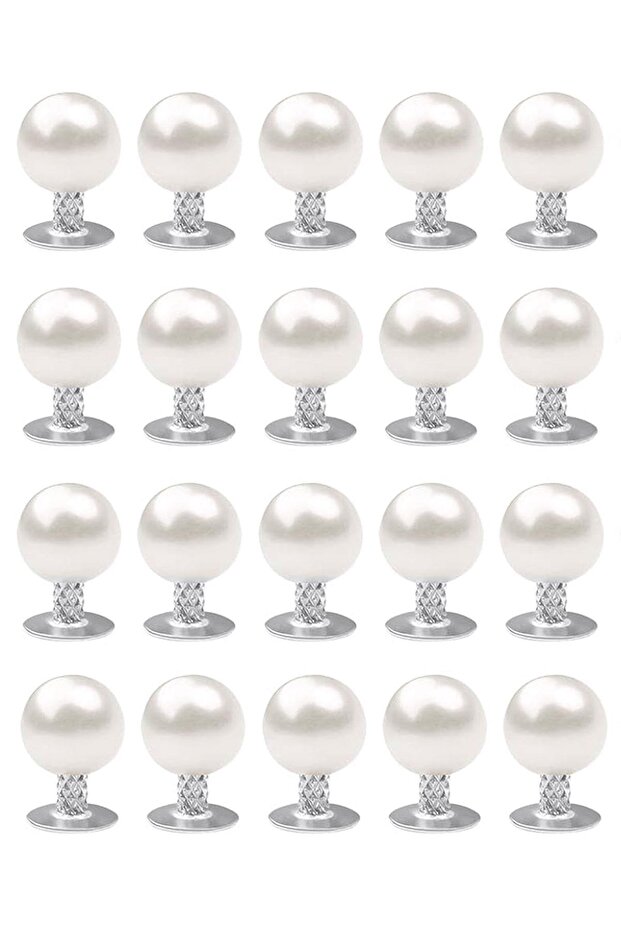 20 Adet Tam Yuvarlak 6mm İnci Çakma Rivet - 2
