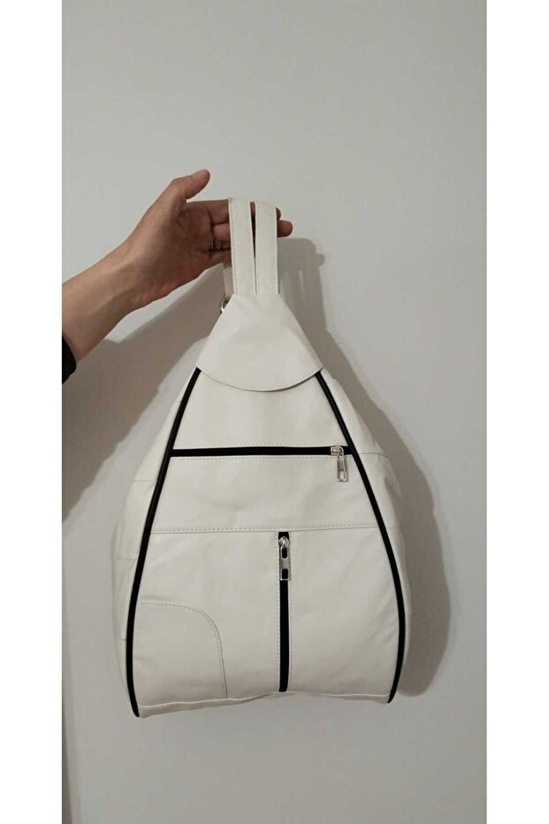 حقيبة ظهر من الجلد الطبيعي - 3