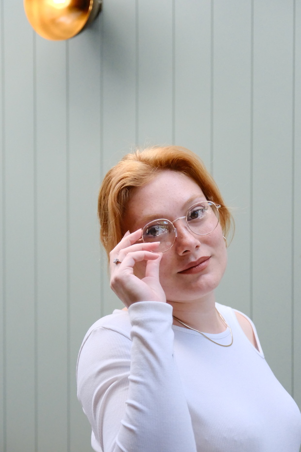 Round Blue Block Transparent Glasses - 3