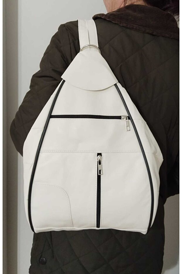 حقيبة ظهر من الجلد الطبيعي - 1