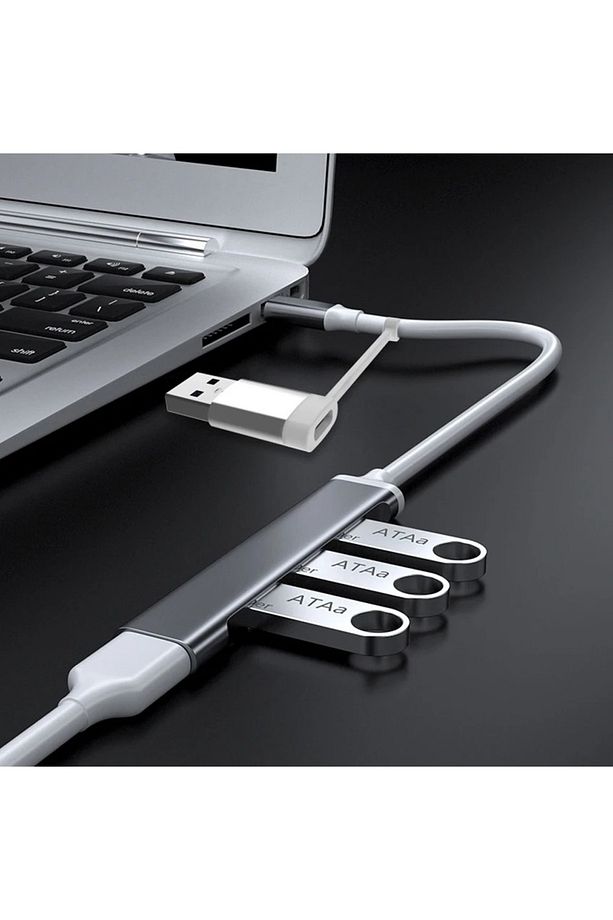 4 in 1 USB + Type-C Çevirici - USB 3.0 Hızlı Klavye-Mouse Data Çoklayıcı HUB - 2