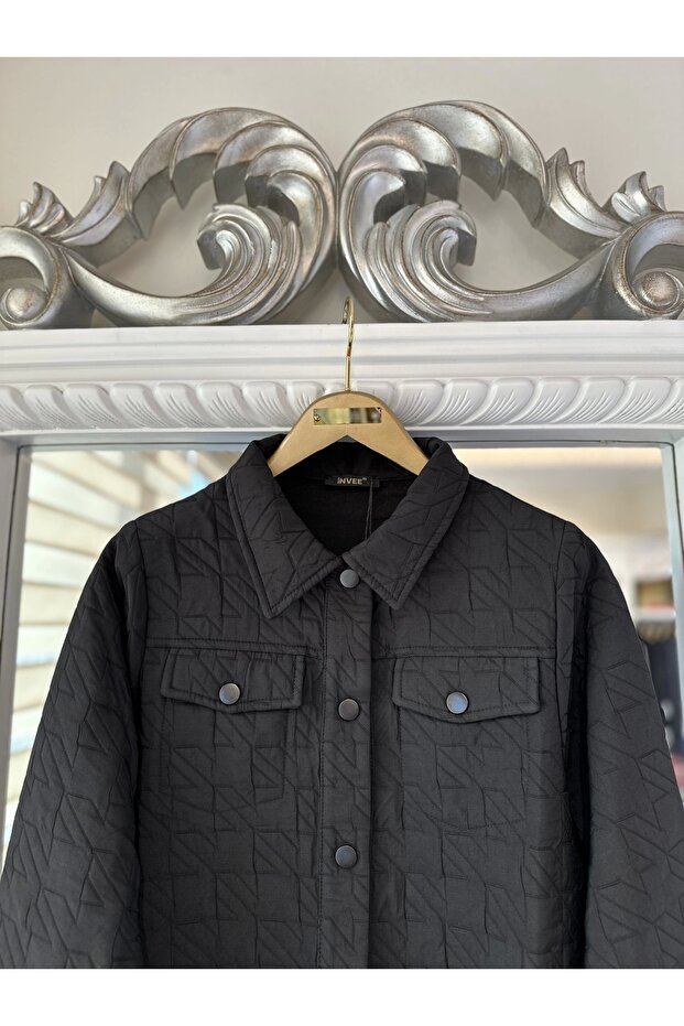 İNVEE 6827 Kapitone Siyah Ceket - 1