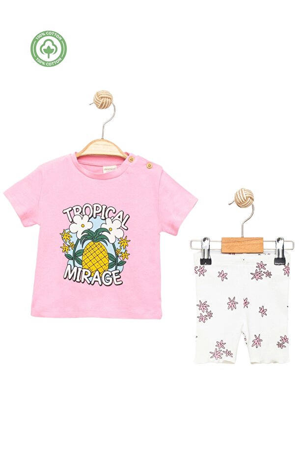 Girl Printed Cotton Bottom-Top Suit-Baby Clothing