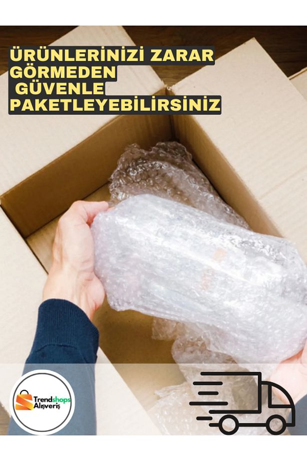 TSA- Kalın Balonlu Naylon 1.Sınıf Balonlu Poşet Patpat Havalı Naylon Ambalaj Pat Pat - 50cm X 10mt - 5