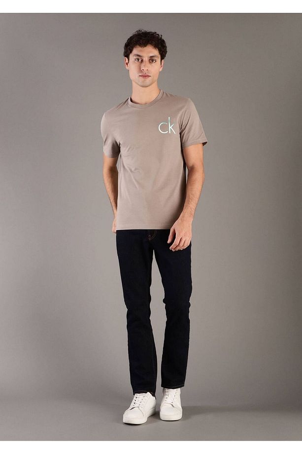 Erkek Bisiklet Yaka Kısa Kol Regular Fit Pamuıklu Bej T-Shirt K10K114146-PA0 - 2