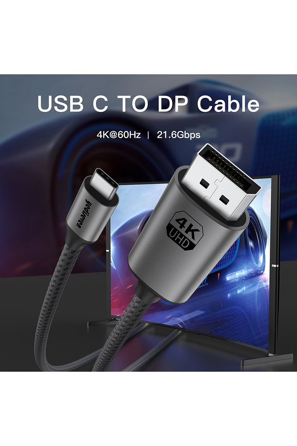 Type C To Displayport 1.4 Görüntü Aktarma Kablosu Thunderbolt Uyumlu 4K@60Hz 2 Metre - 3