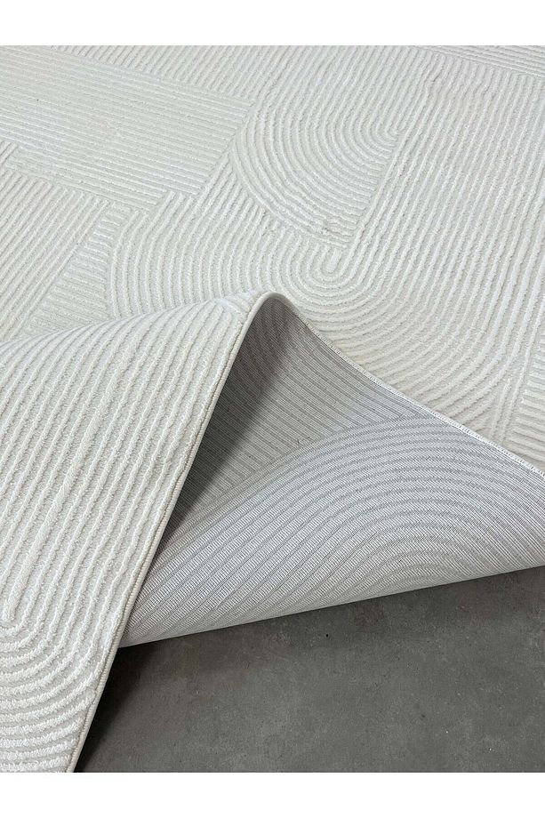 4m2 - 6m2 Modern Kalın Sık Dokuma Salon ve Oturma Odası Halısı AntiAlerjik Krem - 5