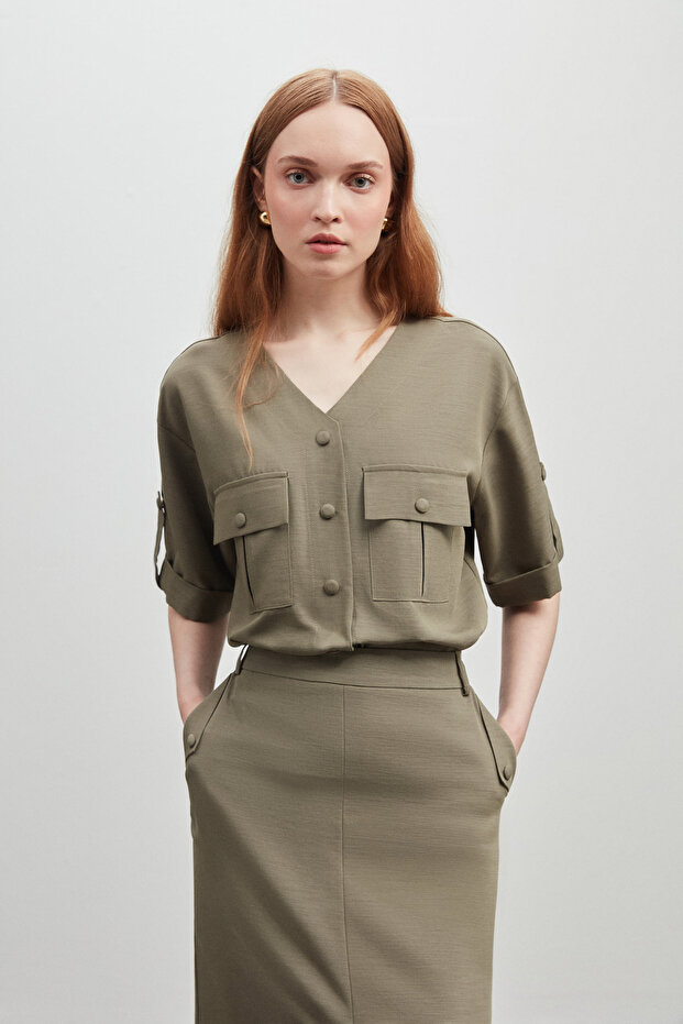 KARGO CEP DETAYLI GÖMLEK - 2