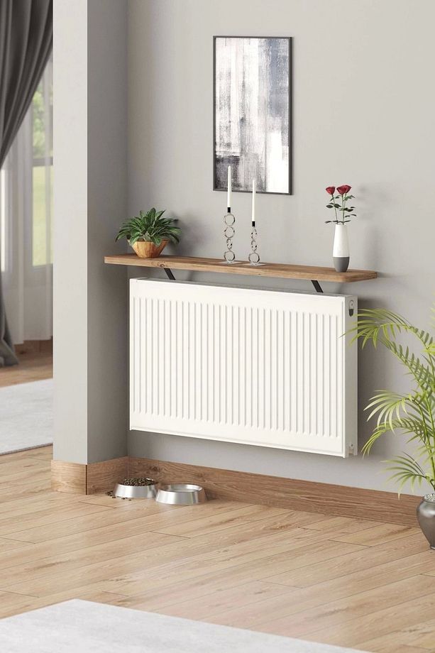 Oval Kenar 120 Cm Atlantik Çam Petek Üstü Uçan Raf Dresuar - 1