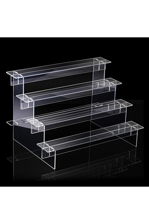 4 Tiered Perfume Organiser Acrylic Risers, Clear Acrylic Display Stand