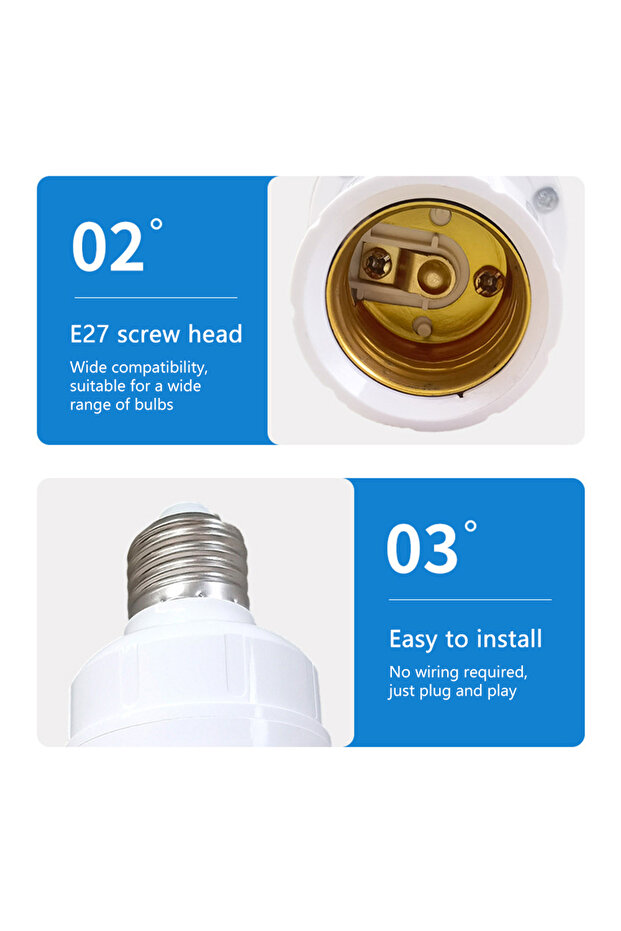 Motion Sensor Led Lamp Base E27 Socket Converter AC100-240V Light Bulb Holder Adapter Switch Adju... - 6