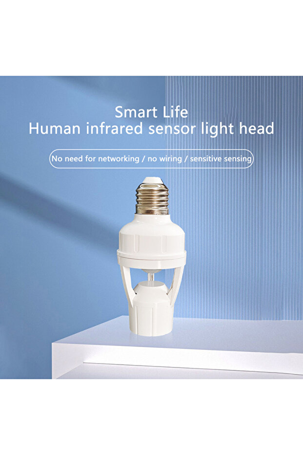 Motion Sensor Led Lamp Base E27 Socket Converter AC100-240V Light Bulb Holder Adapter Switch Adju... - 2