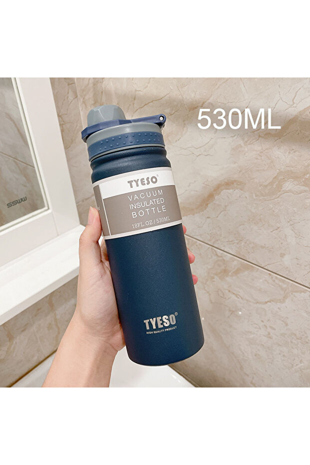 530ML Blue 530ML Tyeso Thermal Water Bottle Stainless Steel Coffee Thermal Mug Vacuum Flask Insulate
