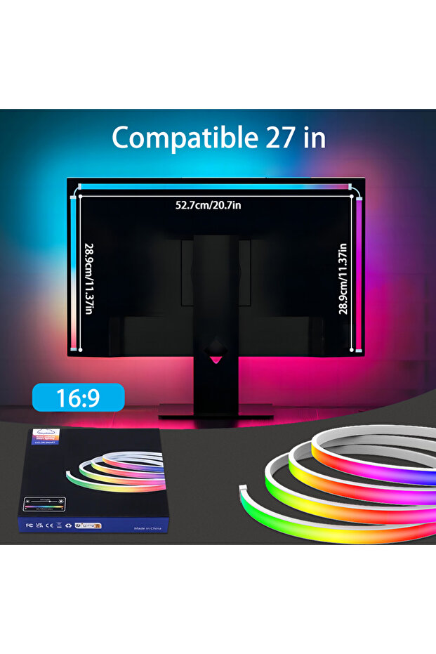 For 27 inch monitor Smart LED Gaming Strip Light Computer Monitor Backlight Sync Strip Light RGB Lig