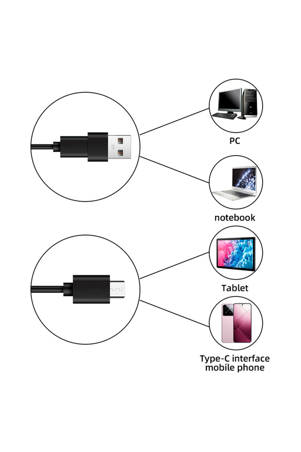 KERUI 3m hard cable Android Type-C USB Endoscope Camera 7mm Hard Cable Mini Camera for PC Android Ph - 6