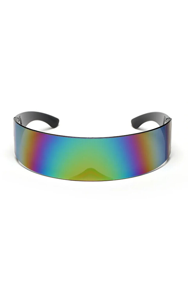 E Futuristic Narrow Cyclops Visor Sunglasses Laser Eyeglasses UV400 Personality Mirrored Lens Costu.