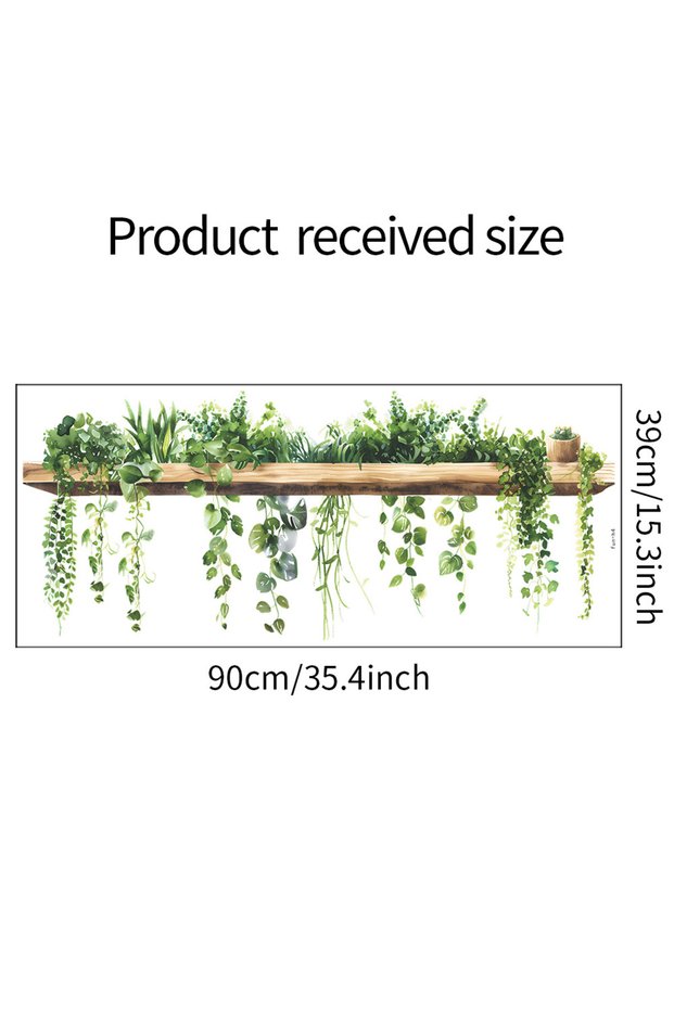39X90CM 1PCS Small Fresh Green Plant Leaves Study Bedroom Living Room Wall Landscaping Decorative Wa