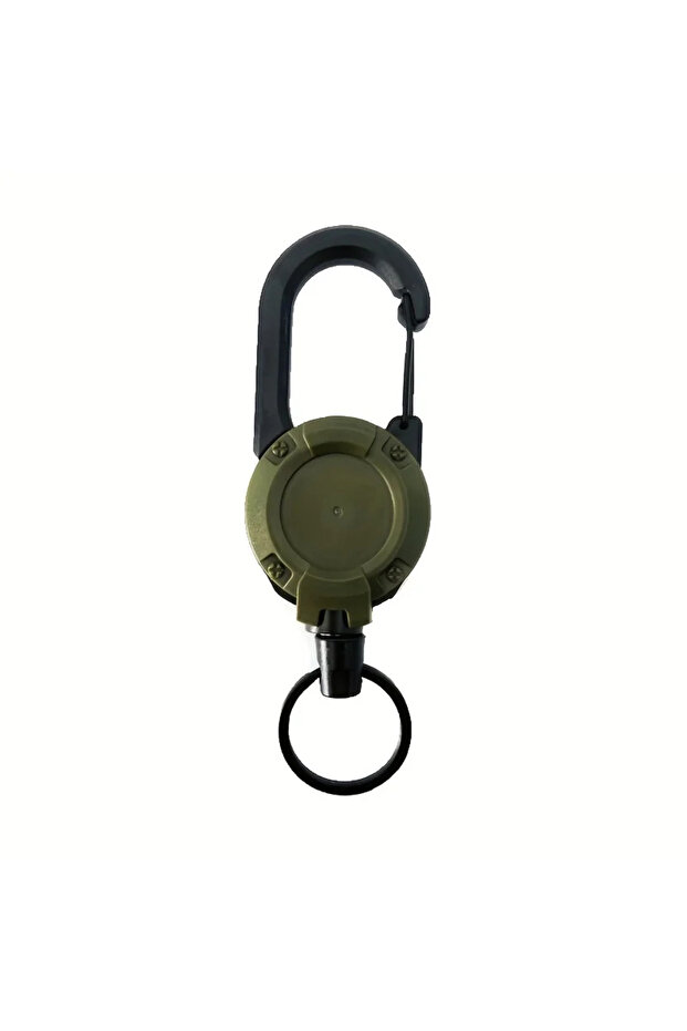 1pcs-GREEN 1/2/4pcs Extendable Retractable Holders Keychain Badge Reels Heavy Duty Clip With Carabin