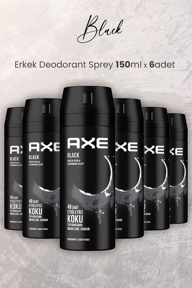 Black Erkek Deodorant Sprey 150 ml x 6 Adet - 1
