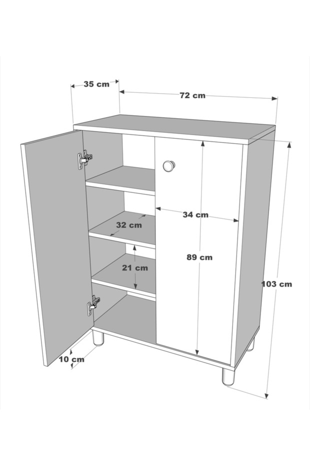 Boemo Ayakkabılık Ayakkabı Dolabı Çok Amaçlı Dolap - 6