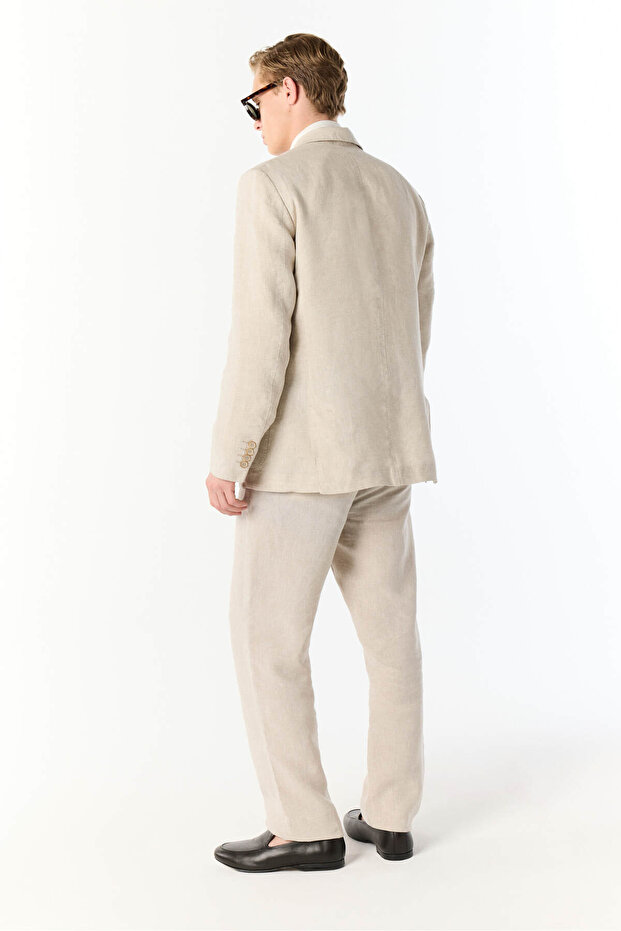Regular Fıt Keten Ceket - 2