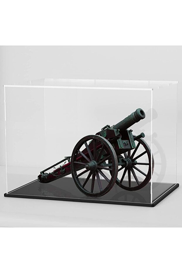 Clear Display Cases with Matte Black Base and Lid for Football, Car Model and Figures, 12x8x8 Inch - 7