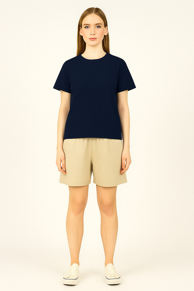 Women's Solid T-Shirt – Medium Fabric, Comfort Fit, Wide Cut, Suitable for Daily Wear