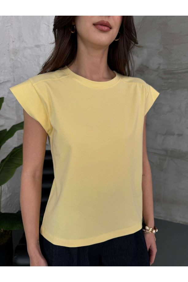 Sarı Ay Kol Basic Tshirt - 2