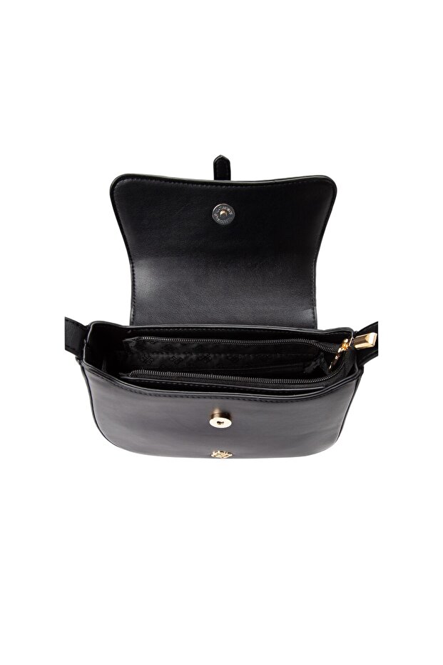 حقيبة صغيرة بمقبض علوي باللون الأسود - 4