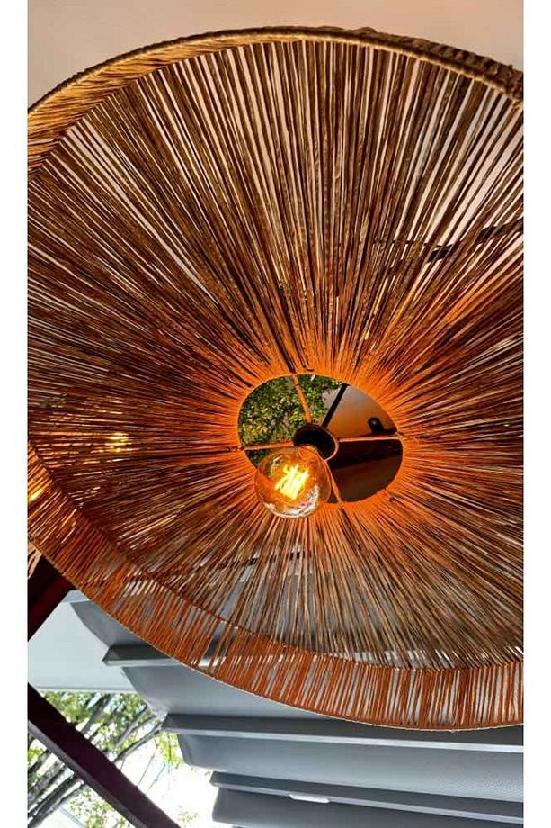 Hasır Avize 85x85 Bohem Avize Jüt Avize Oda Mutfak Salon Avize Rustik Avize - 2