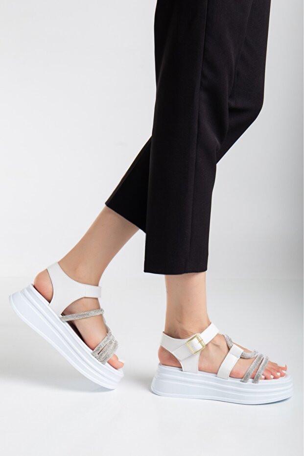 صندل بنعل عريض من حجر الراين - 6