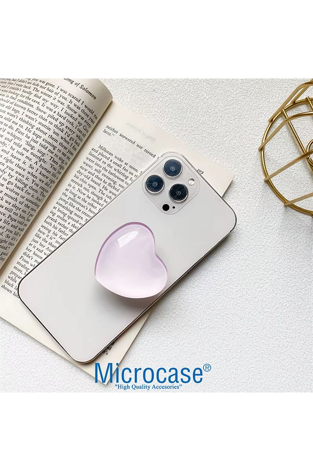 Kalp Tasarımlı 3M Yapıştırmalı El Parmak Tutucu Cep Telefonu Tutacağı Popsocket - AL5244 - 4