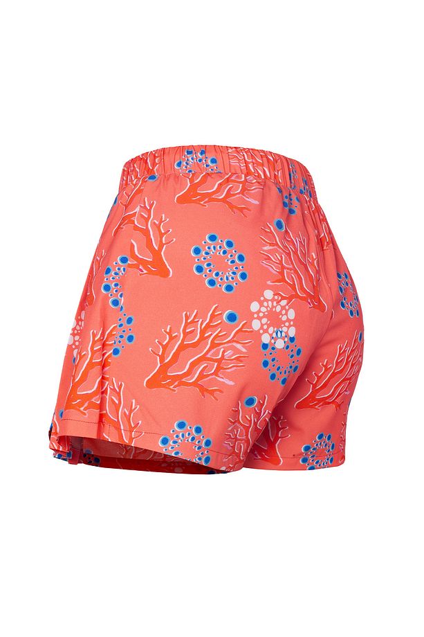 Mercan Kadın Şort Etek – Lastikli Bel, Bağcıklı, Pembe Desenli Yazlık Skort - 4