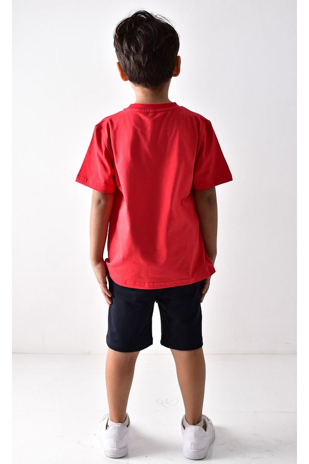 Erkek Çocuk Baskılı T-shirt Şort Takımı - 5