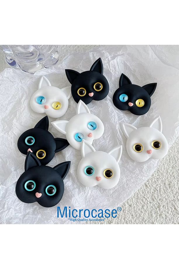 3D Kedi Tasarımlı 3M Yapıştırmalı Cep Telefonu Tutacağı Popsocket - AL5243 - 2