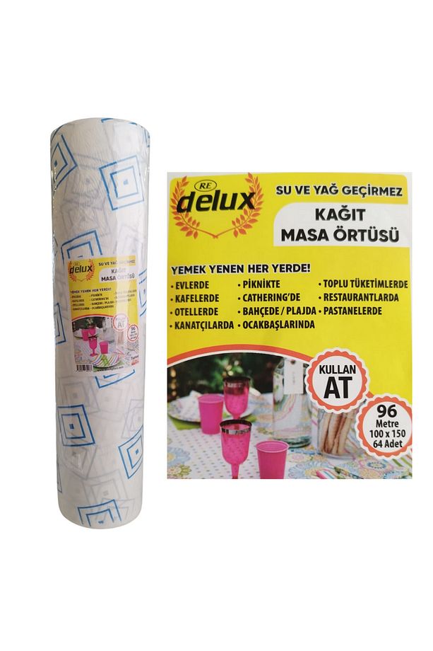 Kullan-At Masa Örtüsü 96 Metre - 100x150 cm | 64 Yaprak | Su ve Yağ Geçirmez - 2