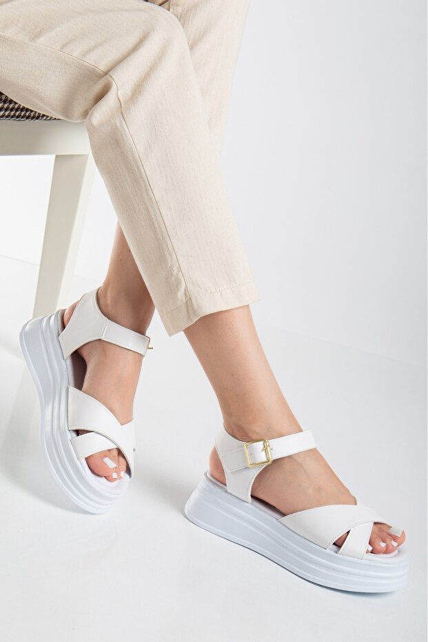 صندل بنعل عريض ونعل مسطح - 4