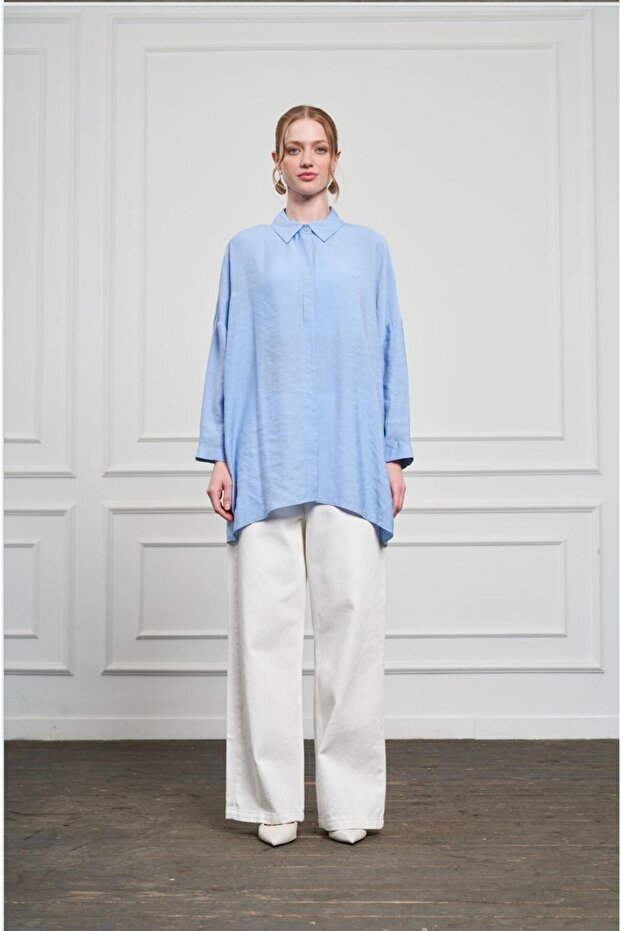 Y3001 Oversize Basic Gömlek - 1