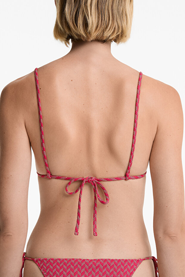 Jakarlı üçgen bikini üstü - 5